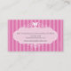 Cartão de visita de faixa cor-de-rosa Boutique com (Verso)