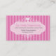 Cartão de visita de faixa cor-de-rosa Boutique com (Frente)