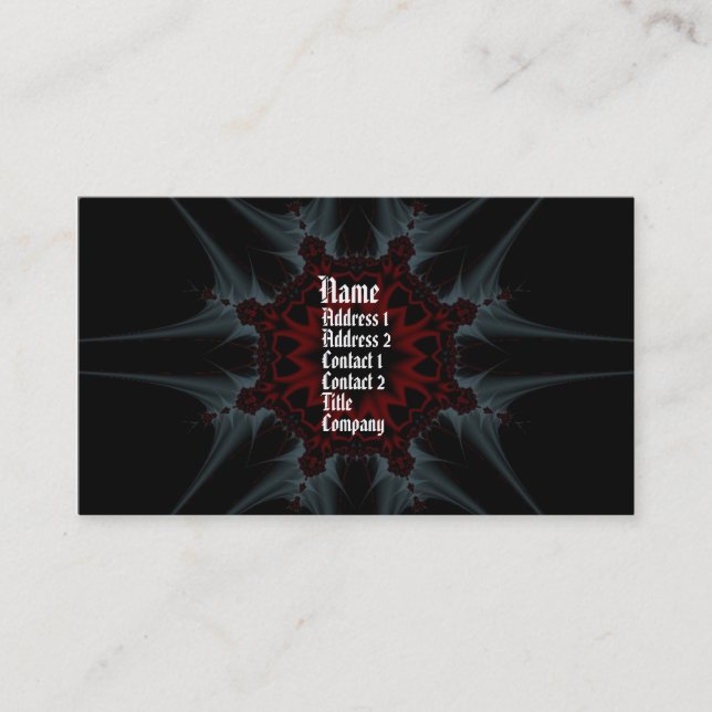 Cartão de visita de fantasia fractal de Gothica (Frente)