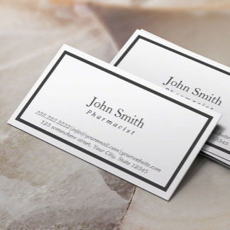 Cartão de visita de Farmacêutico de Borda Negra Si