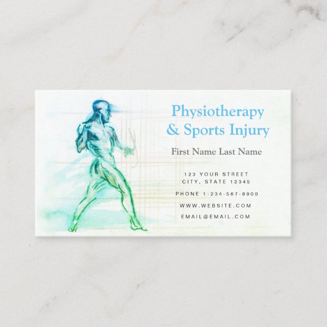Cartão de visita de Fisioterapia e Lesão Esportiva (Frente)
