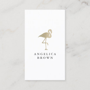 Cartão de visita de Flamingo com brilho