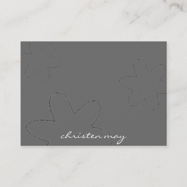 cartão de visita de flor simples (Frente)