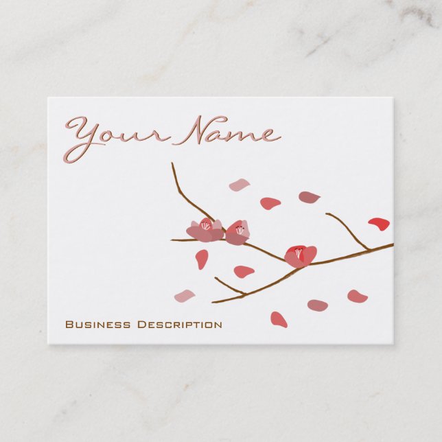 Cartão de visita de flores de amêndoa (Frente)