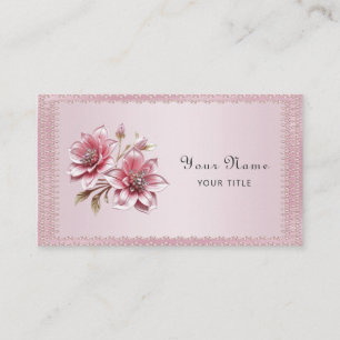 Cartão de Visita de Flores Rosa Modernas