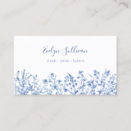 Cartão de visita de flores silvestres azuis france