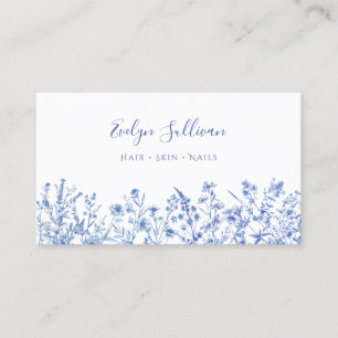 Cartão de visita de flores silvestres azuis france