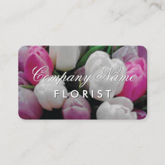 Cartão de visita de florista com tulipas