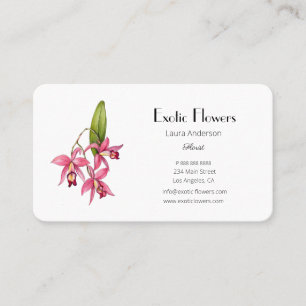 Cartão de Visita de Florista de Orquídea Flor Trop