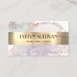 Cartão de visita de folha de cor de água do Shimme