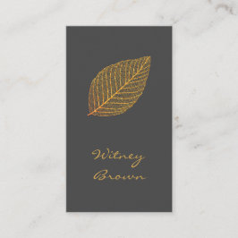 Cartão de visita de folha de ouro de folha de folh