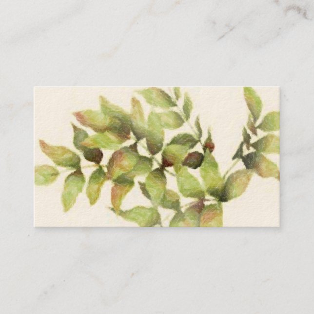 Cartão de visita de Folhas Verde (Frente)