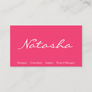 Cartão de visita de Fonte de Script Branco Rosa-Qu