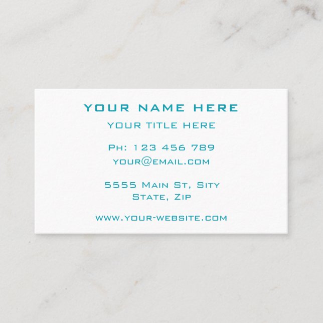 Cartão de visita de fontes e cores personalizadas (Frente)