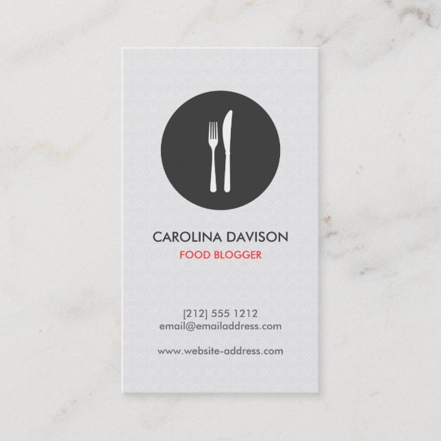 Cartão de visita de Fork/Faca Padrão de Vintage B& (Frente)