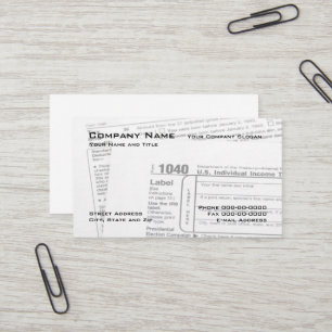Cartão de Visita de Formulário de Imposto Federal