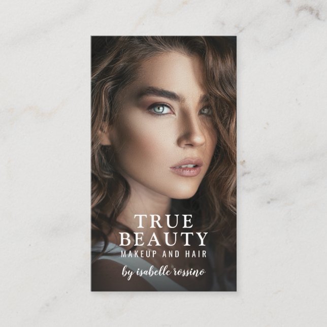 Cartão de visita De Foto De Cabelo E Makeup (Frente)