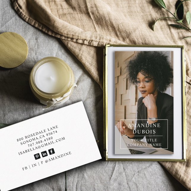 Cartão de visita de Foto Profissional Moderno (Criador carregado)