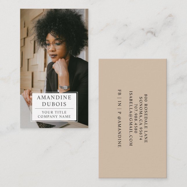 Cartão de visita de Foto Profissional Moderno (Frente/Verso)