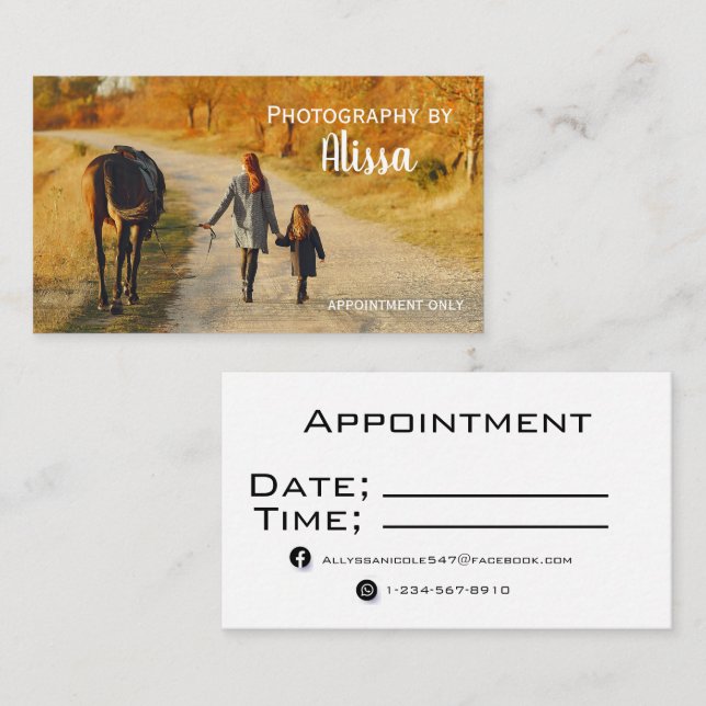 Cartão de visita de fotografia (Frente/Verso)