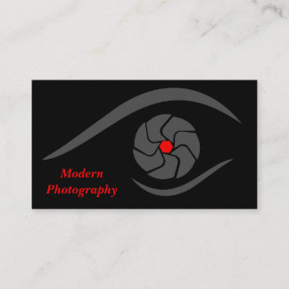 Cartão de visita de fotografia com lente de câmara