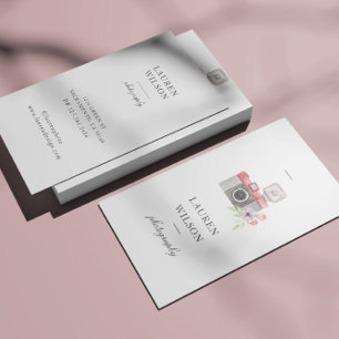 Cartão de visita de Fotografia da Câmera Aquarela