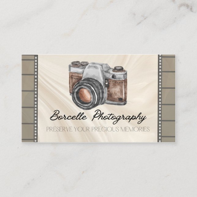 Cartão de visita de Fotografia da Câmera Vintage (Frente)