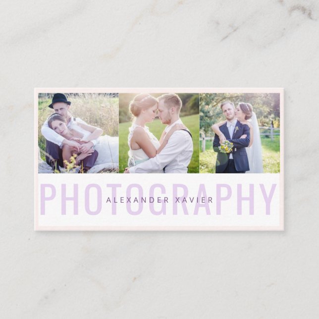 Cartão de visita de fotografia de colagem de fotog (Frente)