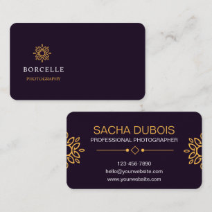 Cartão de visita de fotografia de luxo negro e Dou