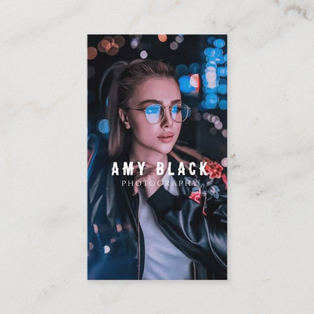 Cartão de visita de Fotografia de Rapariga Retraíd (Frente)