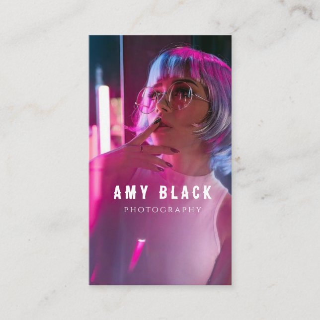 Cartão de visita de Fotografia de Rapariga Retraíd (Frente)