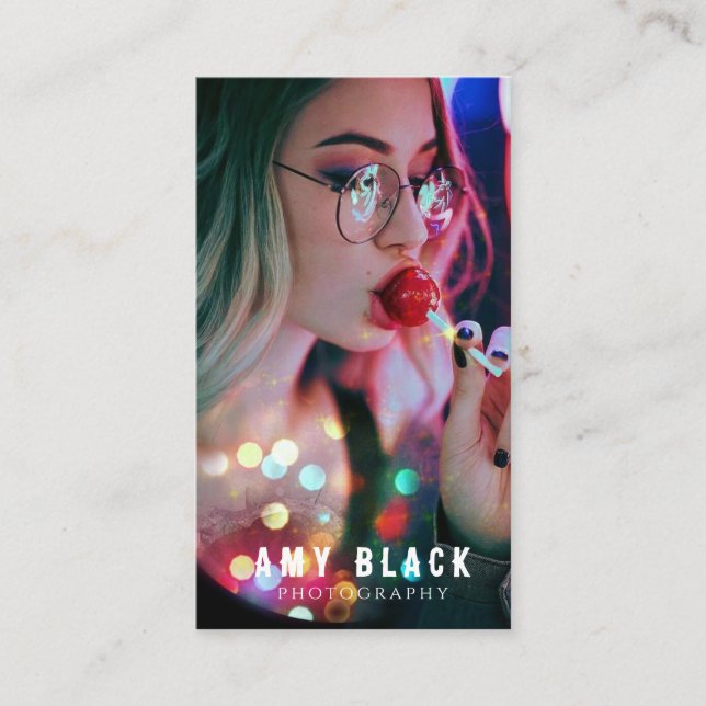Cartão de visita de Fotografia de Rapariga Retraíd (Frente)