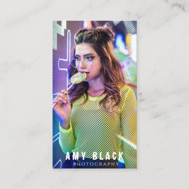 Cartão de visita de Fotografia de Rapariga Retraíd (Frente)