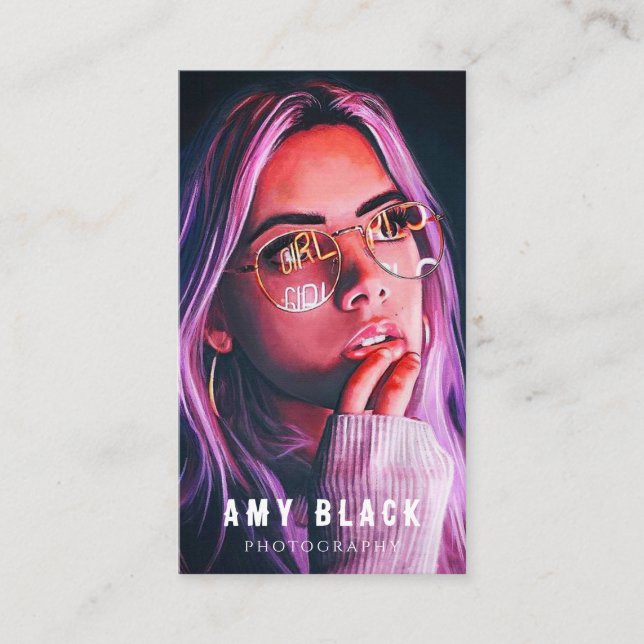 Cartão de visita de Fotografia de Rapariga Retraíd (Frente)