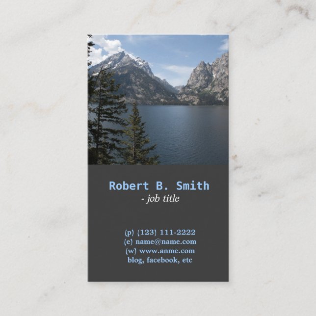 Cartão de visita de fotografia do Grand Teton Nati (Frente)