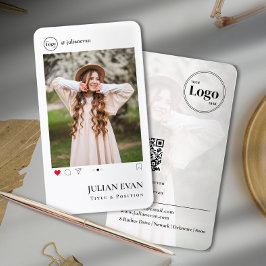 Cartão de visita de Fotografia do Perfil Simples d