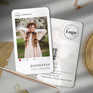 Cartão de visita de Fotografia do Perfil Simples d