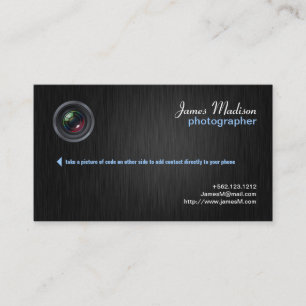 Cartão de visita de fotografia elegante com código