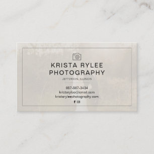 Cartão de visita de fotografia minimalista moderna