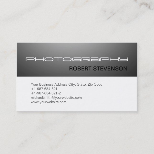 Cartão de visita de Fotografia Simples Moderna (Frente)