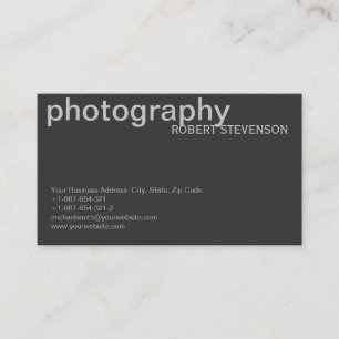 Cartão de visita de Fotógrafo Branco da cinza