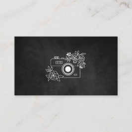 Cartão de visita de Fotógrafo Branco e Preto Cláss