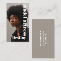 Cartão de visita de Fotógrafo de Capa de Modelo