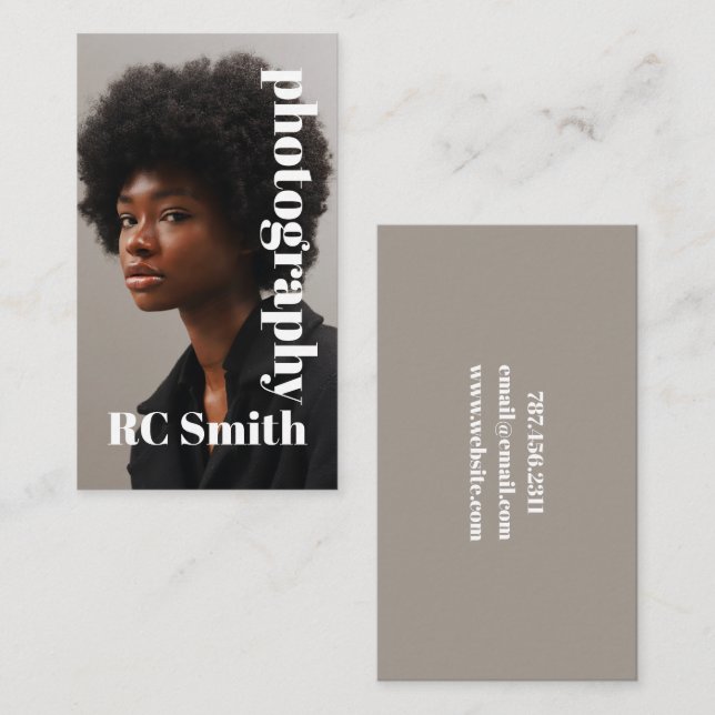 Cartão de visita de Fotógrafo Moderno (Frente/Verso)