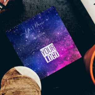 cartão de visita de galáxia roxa ramificada