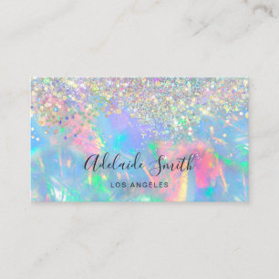 cartão de visita de gemstone faux glitter opal