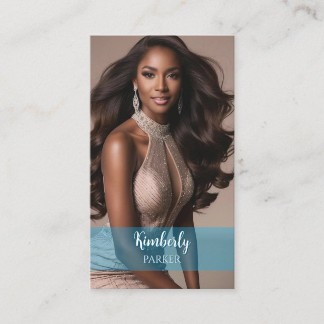 Cartão de visita de Gradação Azul Pop de Cor (Frente)