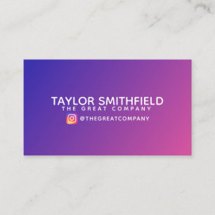 Cartão de visita de Gradação de Cor Azul e Rosa
