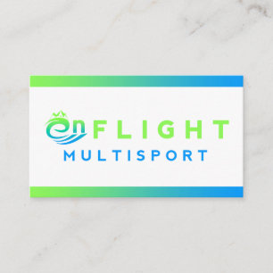 Cartão de visita de Gradiente Verde e Azul Moderno