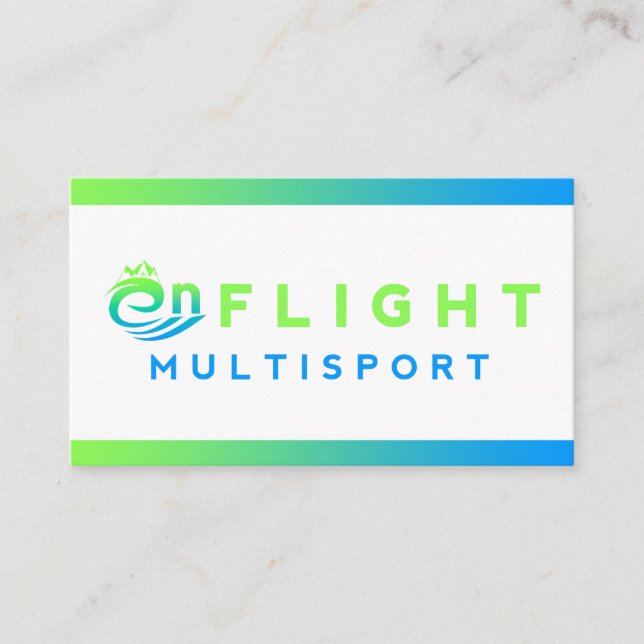 Cartão de visita de Gradiente Verde e Azul Moderno (Frente)